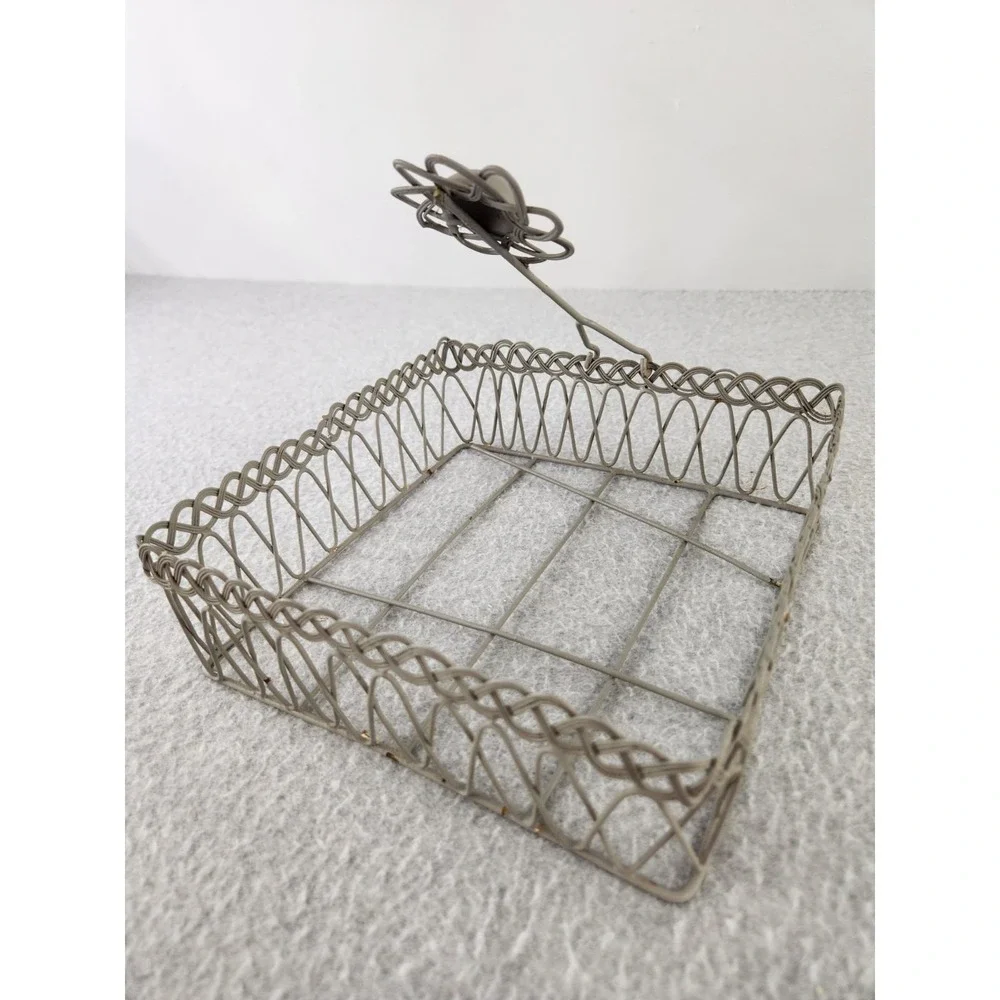 Vintage‎ Weighted Arm Napkin Holder Metal Wire Farmhouse Kitchen Decor Shabby